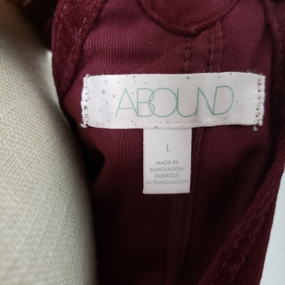 ABOUND Maroon Velveteen Overall Mini Dress Sz L - Picture 12 of 12